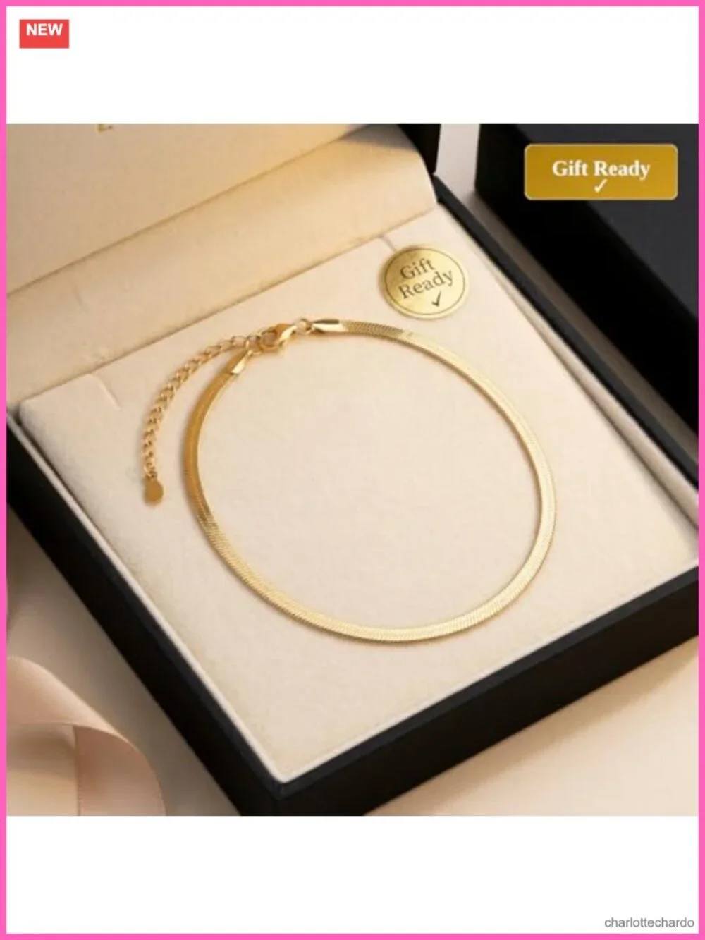 Gold Plated Herringbone Necklace 2.5mm Adjustable Layering Chain